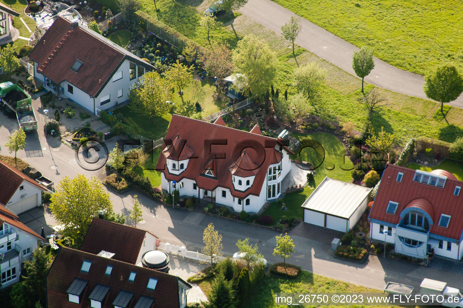 Luftbild von Ortsteil Stupferich in Karlsruhe im Bundesland Baden-Württemberg, Deutschland