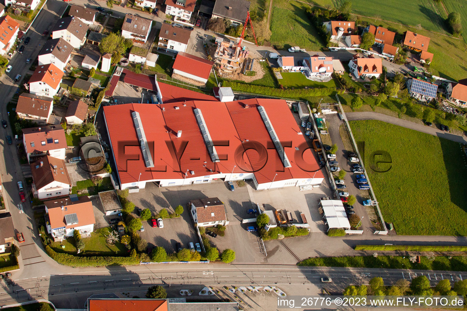 Luftbild von Stupferich, Schneider Dach + Holzbau GmbH in Karlsruhe im Bundesland Baden-Württemberg, Deutschland