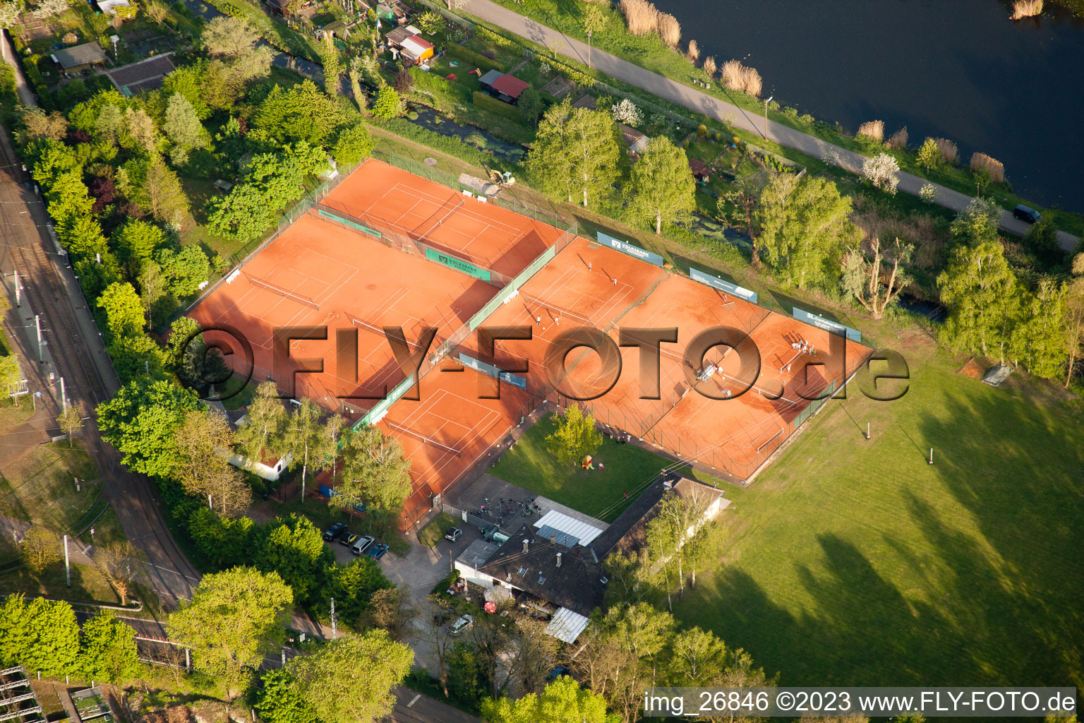 Daxlanden, Sportanlagen Tennisclub in Karlsruhe im Bundesland Baden-Württemberg, Deutschland