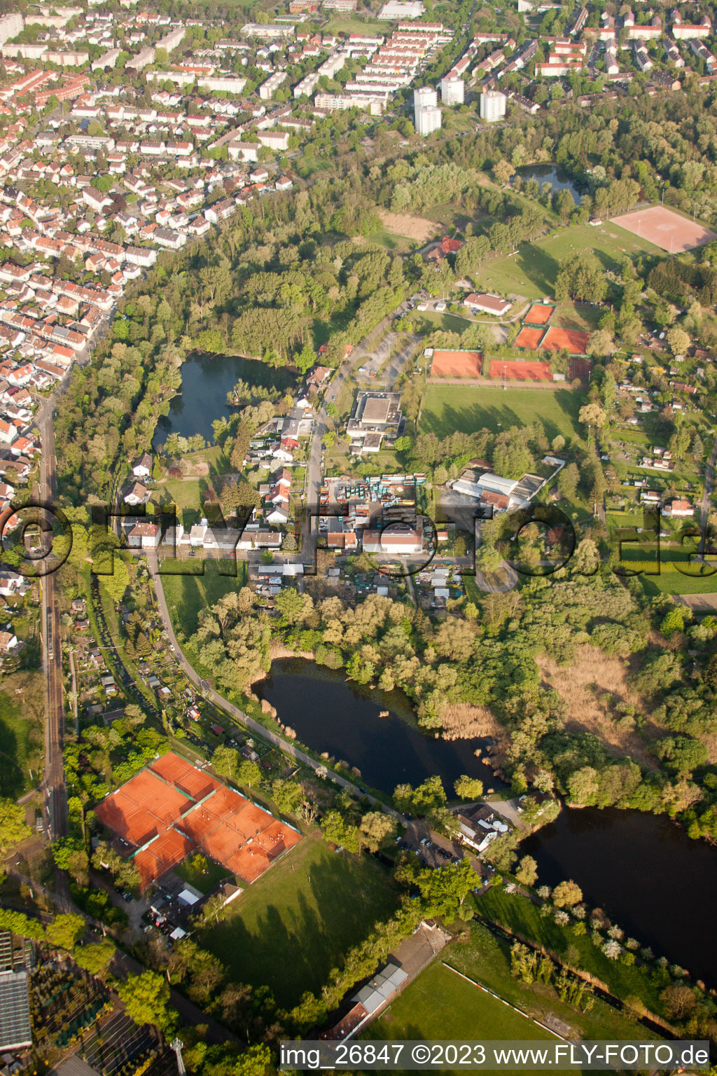Luftbild von Daxlanden, Sportanlagen Tennisclub in Karlsruhe im Bundesland Baden-Württemberg, Deutschland