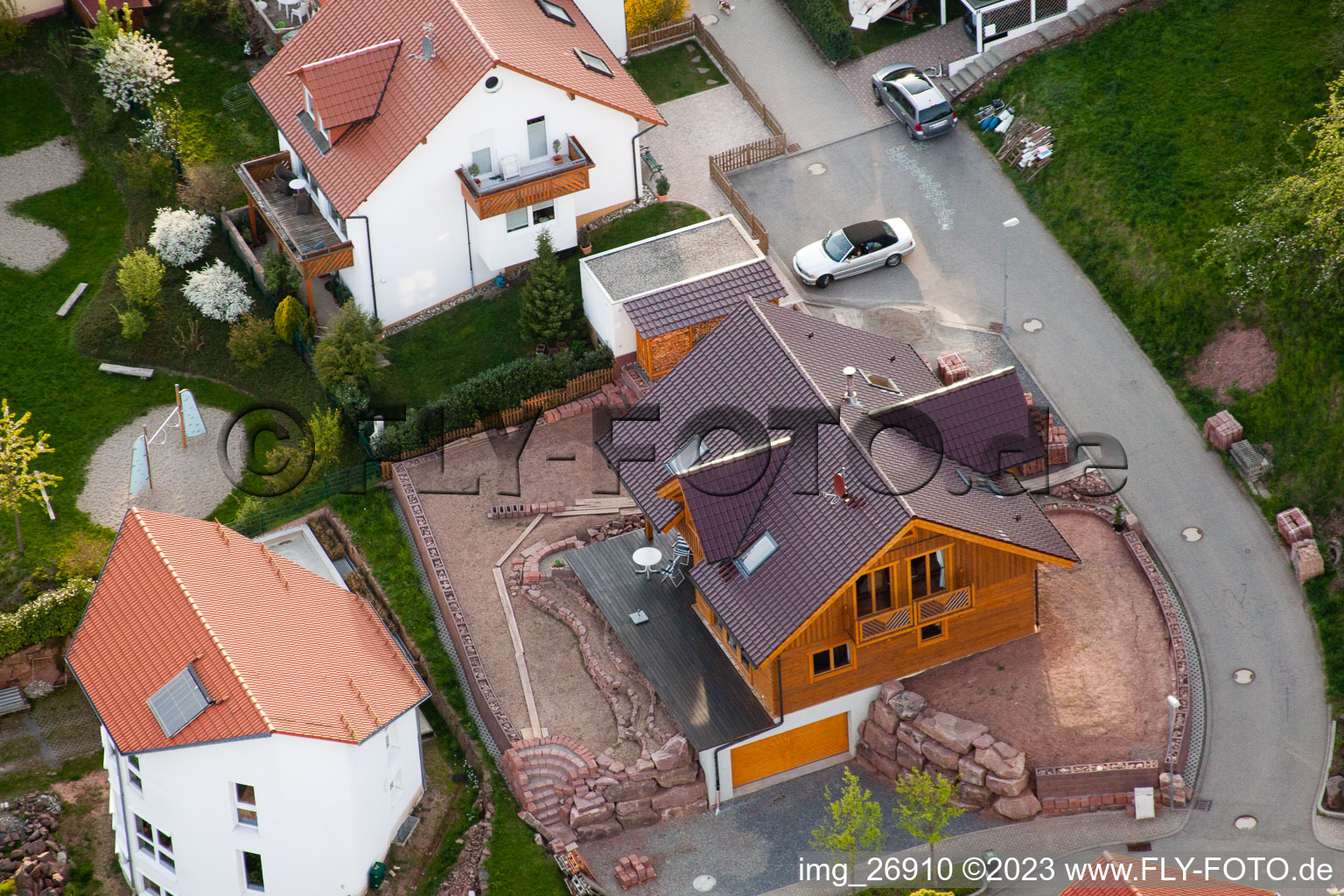 Ortsteil Völkersbach in Malsch im Bundesland Baden-Württemberg, Deutschland von der Drohne aus gesehen