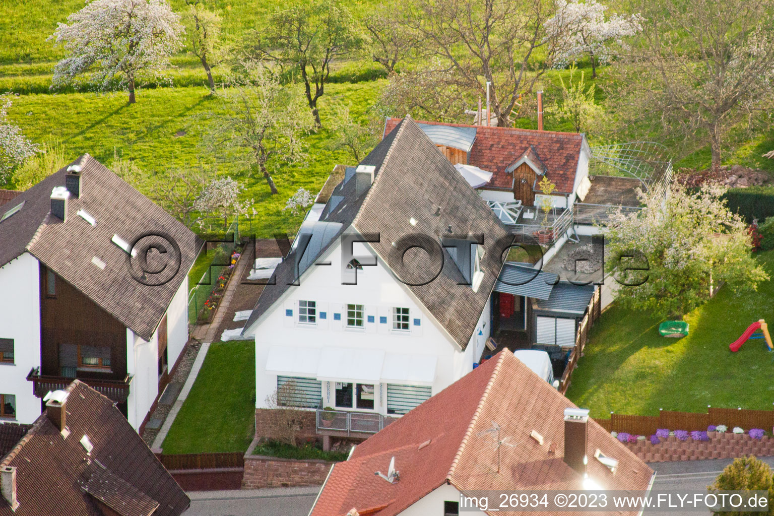 Ortsteil Völkersbach in Malsch im Bundesland Baden-Württemberg, Deutschland aus der Luft betrachtet