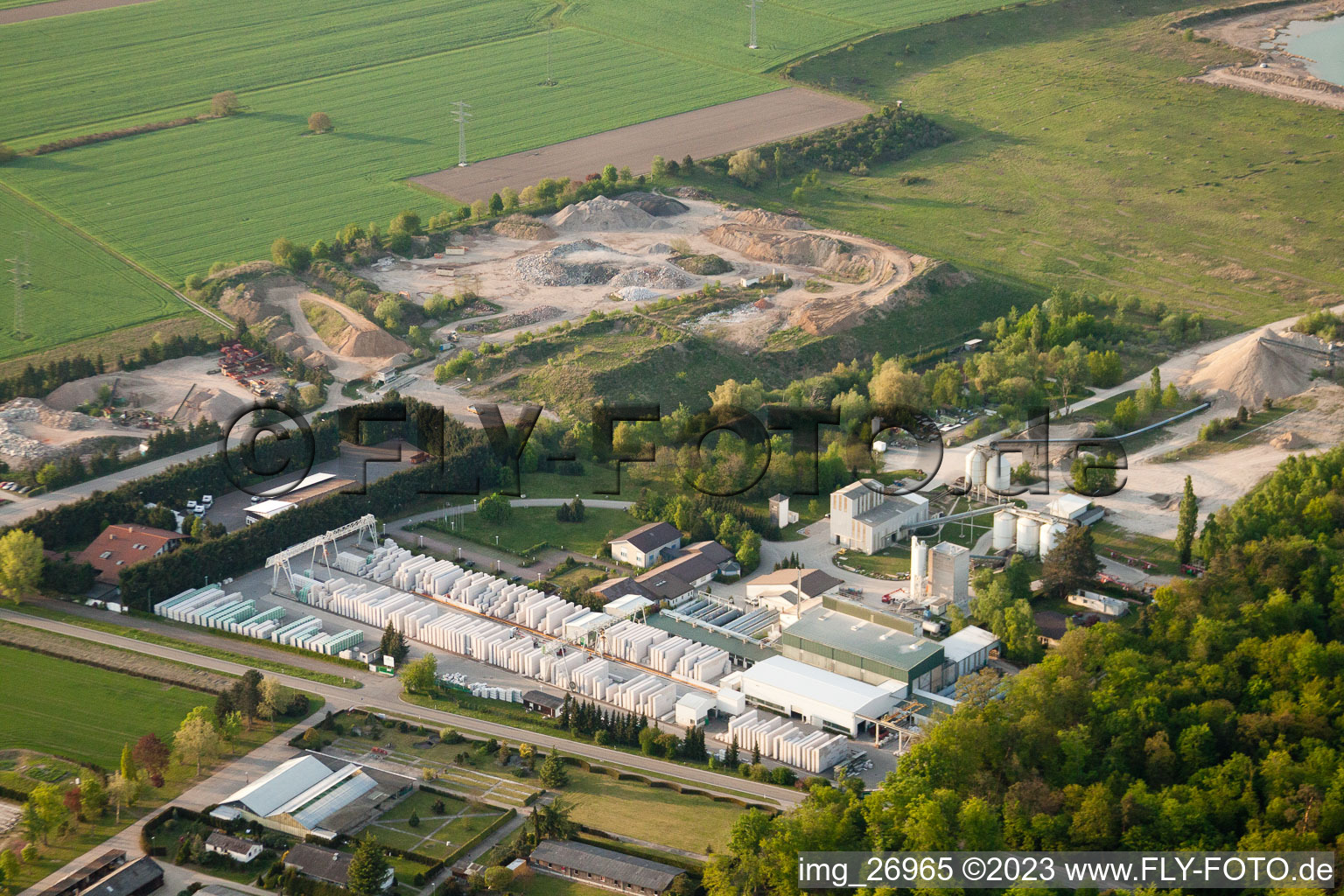 Luftbild von H+H Kalksandstein GmbH in Durmersheim im Bundesland Baden-Württemberg, Deutschland