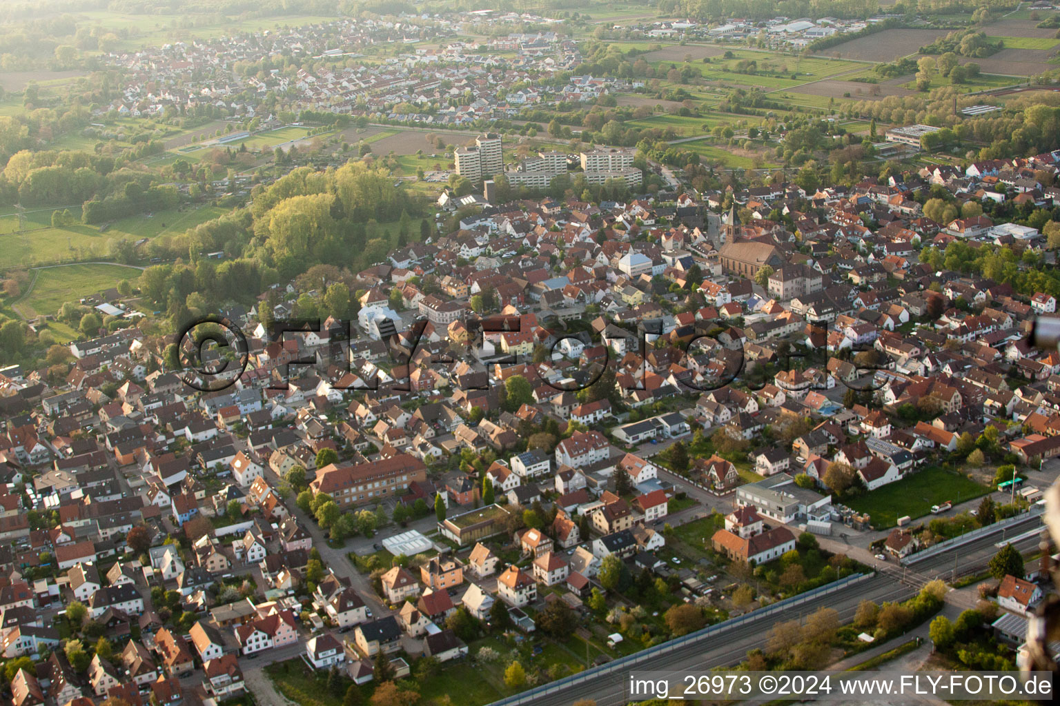 Ob. Bahnhofstr in Durmersheim im Bundesland Baden-Württemberg, Deutschland