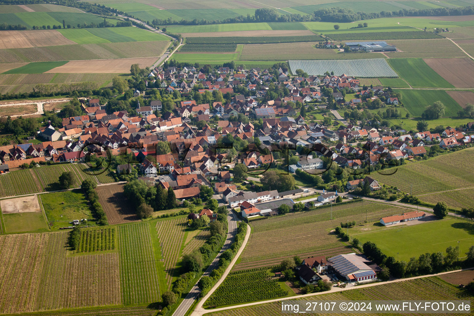 Impflingen im Bundesland Rheinland-Pfalz, Deutschland aus der Luft