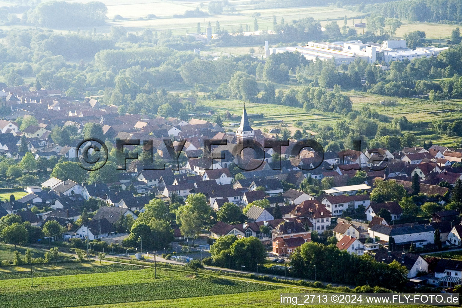 Luftbild von Schaidt von Nordwesten in Wörth am Rhein im Bundesland Rheinland-Pfalz, Deutschland