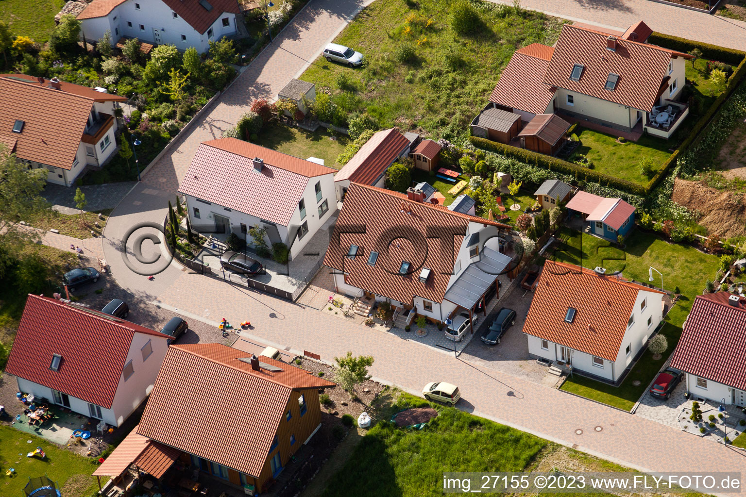 Ortsteil Mörzheim in Landau in der Pfalz im Bundesland Rheinland-Pfalz, Deutschland aus der Luft
