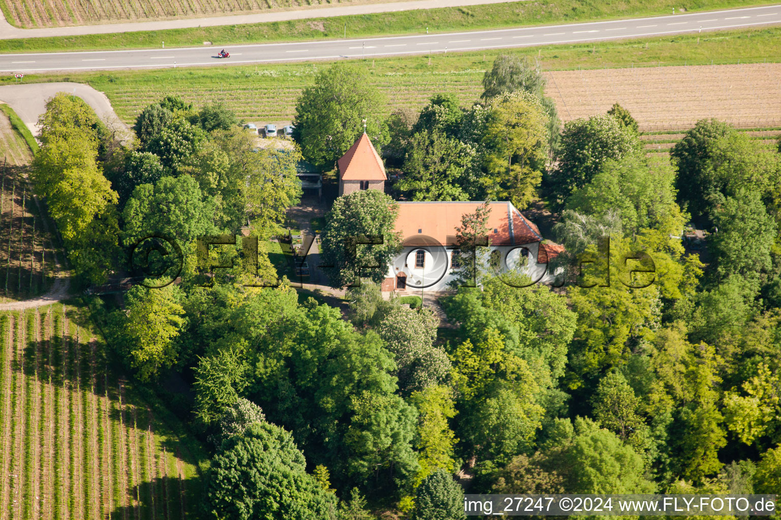 Ortsteil Wollmesheim in Landau in der Pfalz im Bundesland Rheinland-Pfalz, Deutschland vom Flugzeug aus