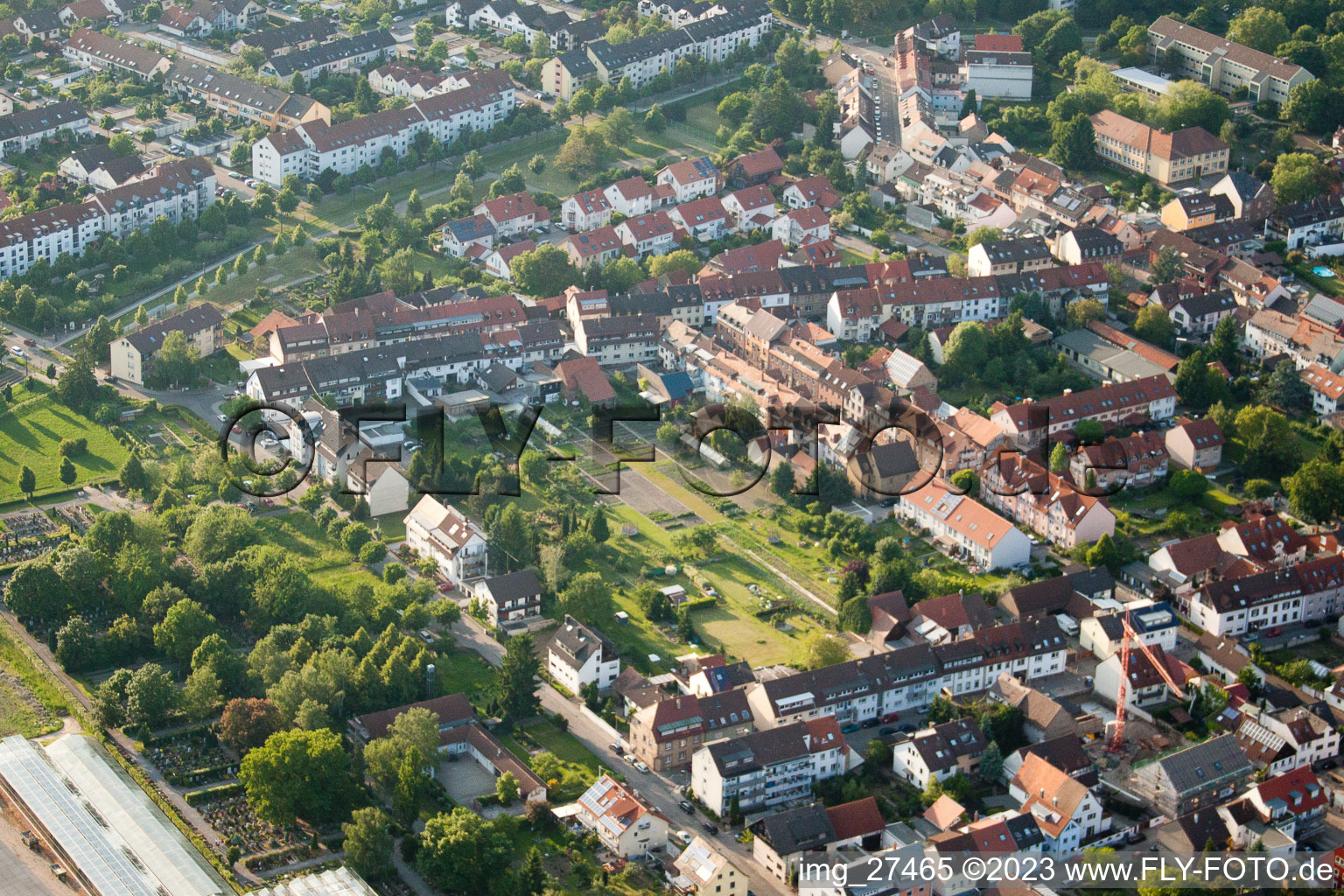 Luftbild von Durlach-Aue in Karlsruhe im Bundesland Baden-Württemberg, Deutschland