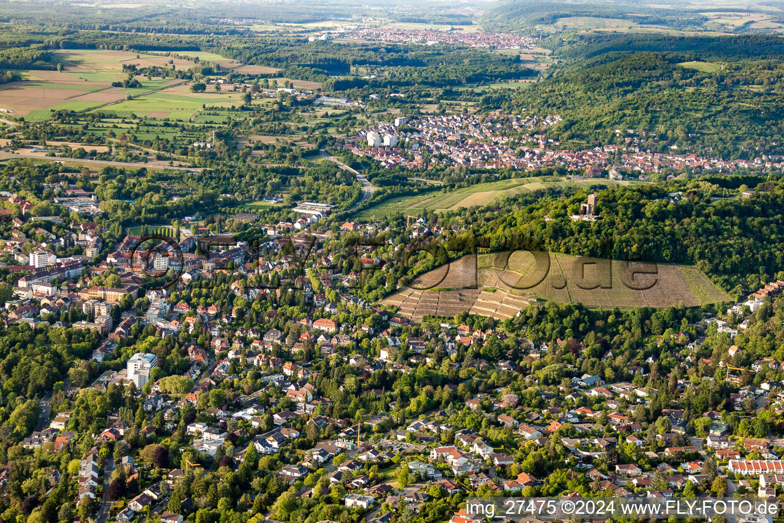 Luftaufnahme von Stadtteil Geigersberg im Stadtgebiet im Ortsteil Durlach in Karlsruhe im Bundesland Baden-Württemberg, Deutschland