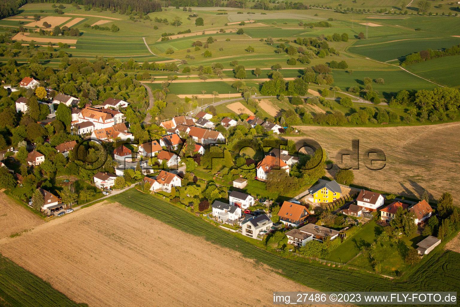 Ortsteil Durlach in Karlsruhe im Bundesland Baden-Württemberg, Deutschland von oben gesehen