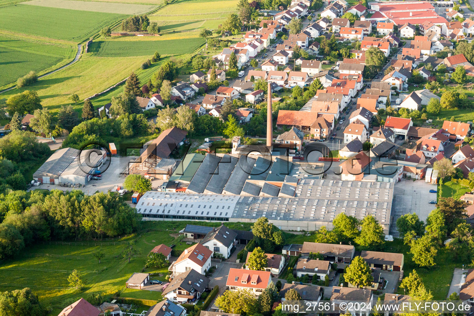 Luftbild von Ehemaliges Fabrik - Gebäude in Stupferich in Karlsruhe im Bundesland Baden-Württemberg, Deutschland