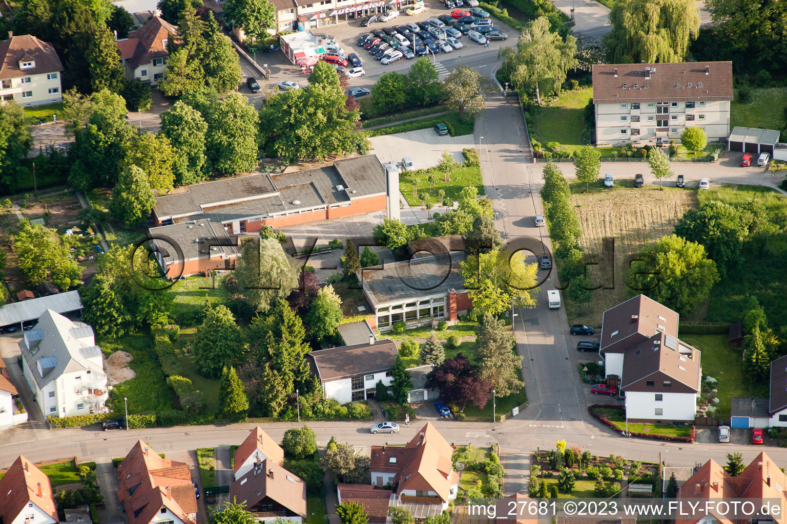 Luftbild von Ev. Kindergarten Eine Welt in Wiesloch im Bundesland Baden-Württemberg, Deutschland