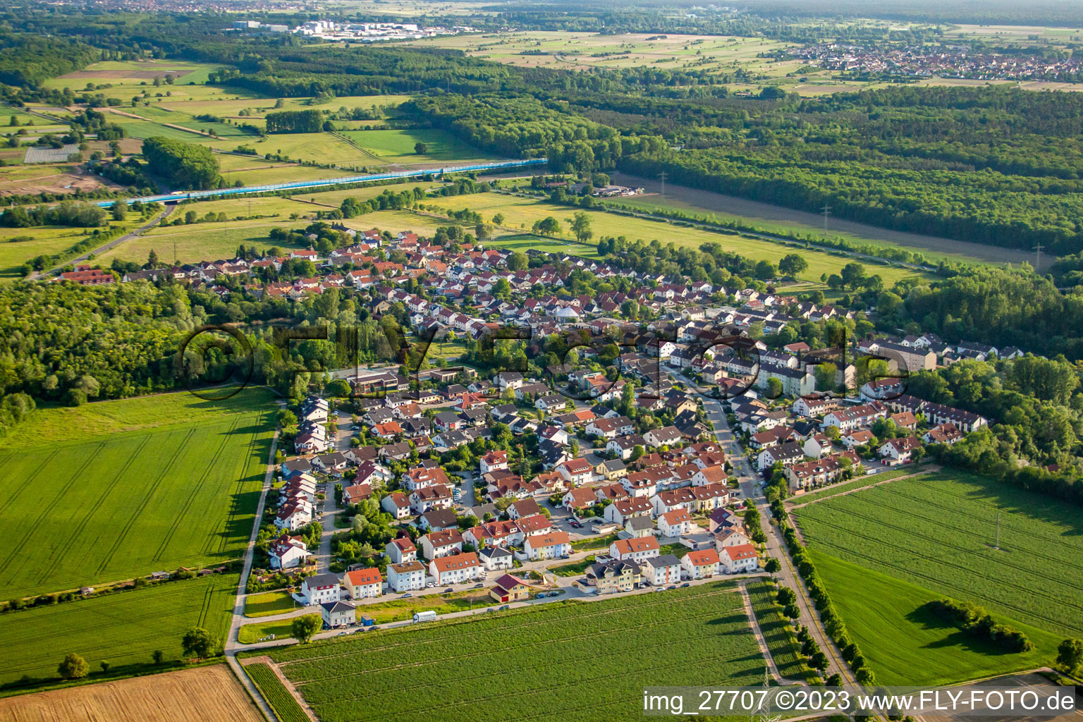 Frauenweiler von Nordosten in Wiesloch im Bundesland Baden-Württemberg, Deutschland