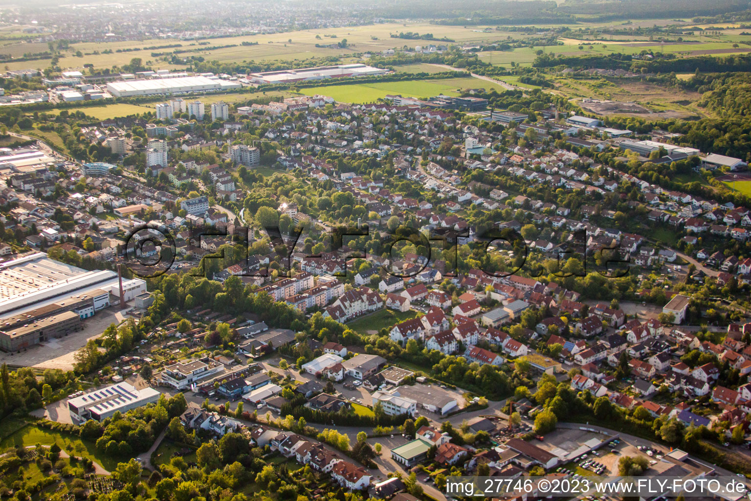Luftbild von Wiesloch im Bundesland Baden-Württemberg, Deutschland