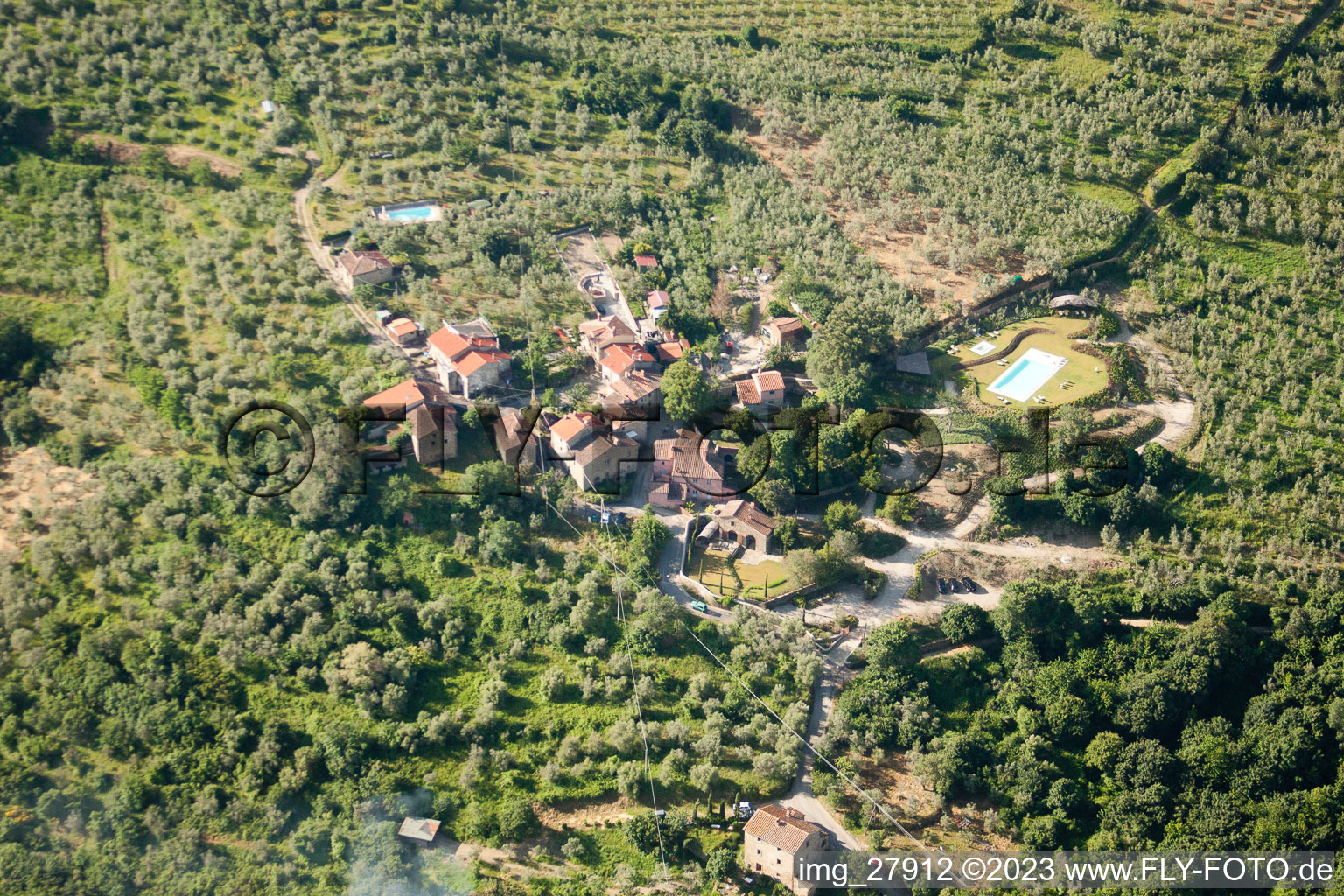 Luftbild von Santa Cristina im Bundesland Toscana, Italien