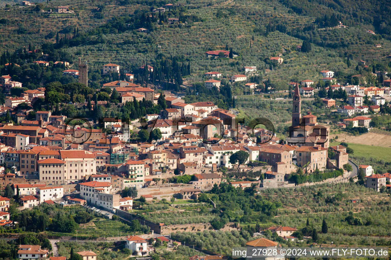 Luftbild von Castiglion Fiorentino im Bundesland Arezzo, Italien