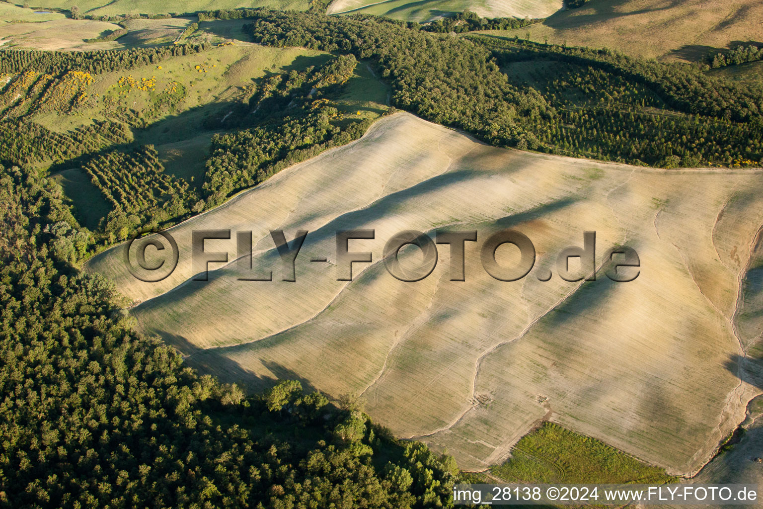 Strukturen auf landwirtschaftlichen Feldern in Trequanda in Toscana, Italien