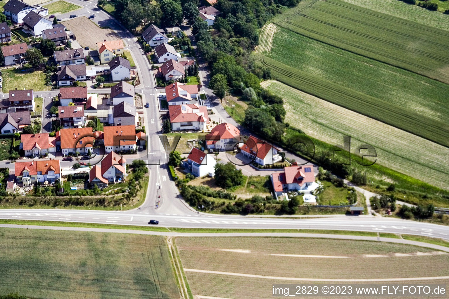 Luftbild von Neupotz, Neubaugebiet Hardtwald im Bundesland Rheinland-Pfalz, Deutschland