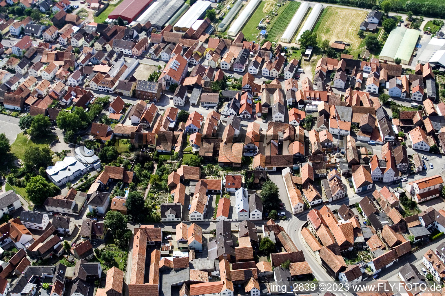 Neupotz, im Bundesland Rheinland-Pfalz, Deutschland aus der Drohnenperspektive