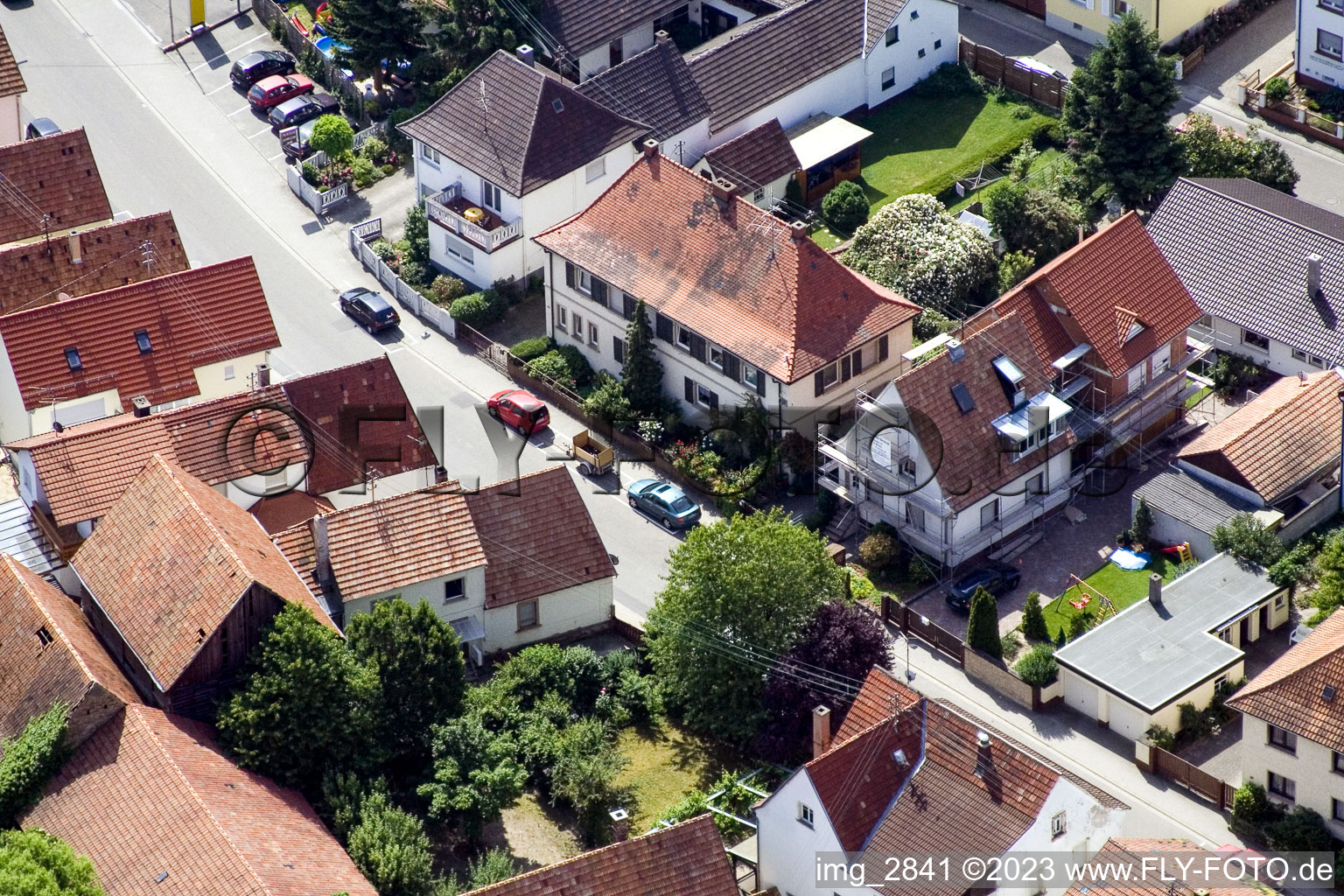 Neupotz, im Bundesland Rheinland-Pfalz, Deutschland von der Drohne aus gesehen
