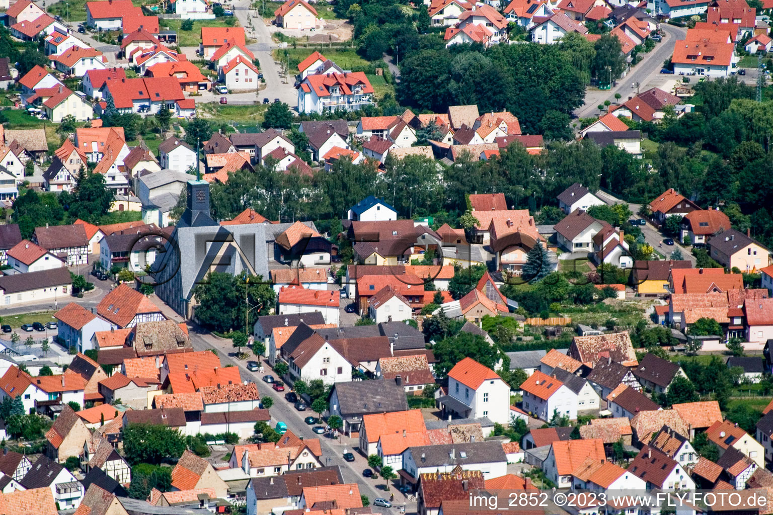 Leimersheim im Bundesland Rheinland-Pfalz, Deutschland von oben