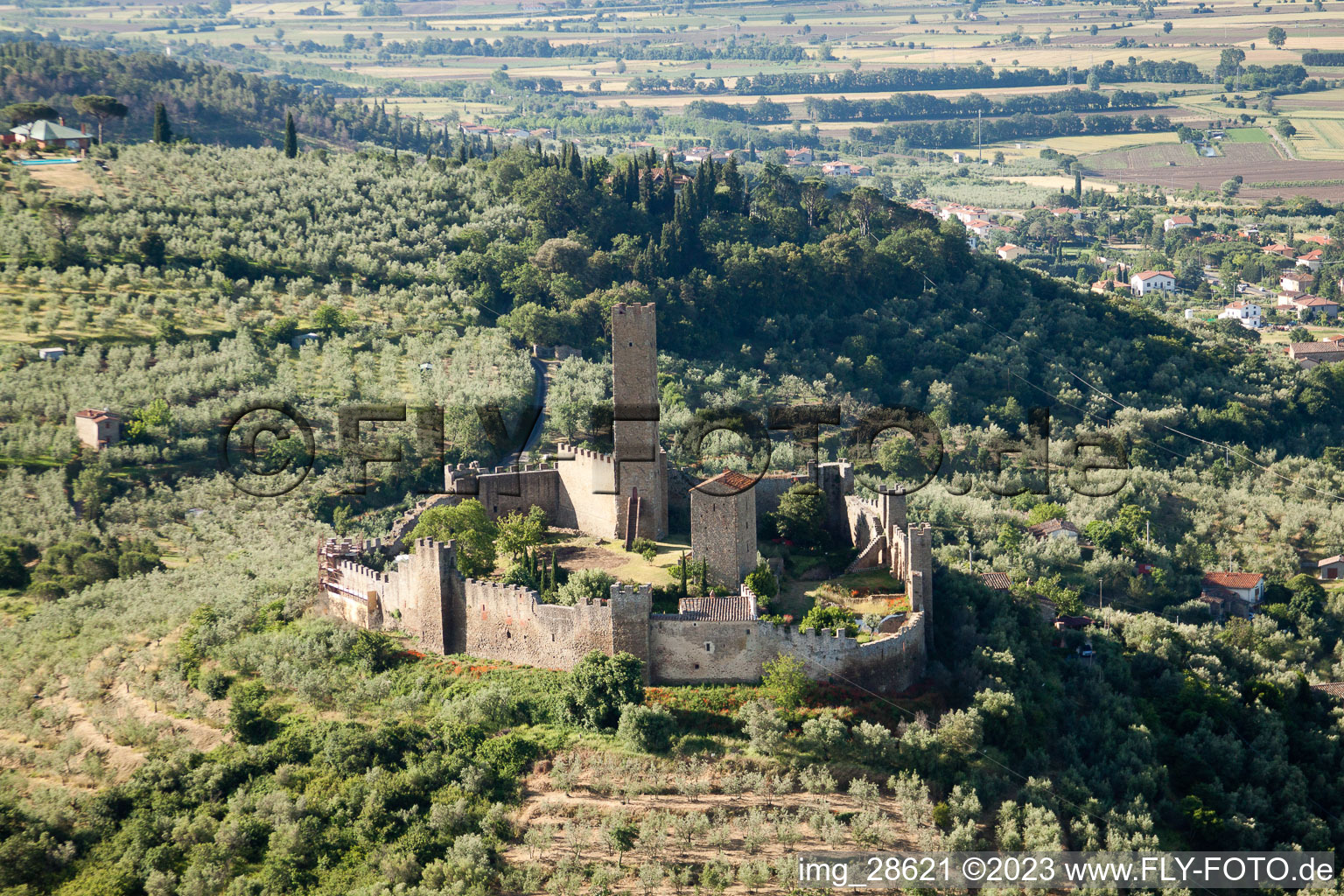 Luftbild von Pergognano im Bundesland Toscana, Italien