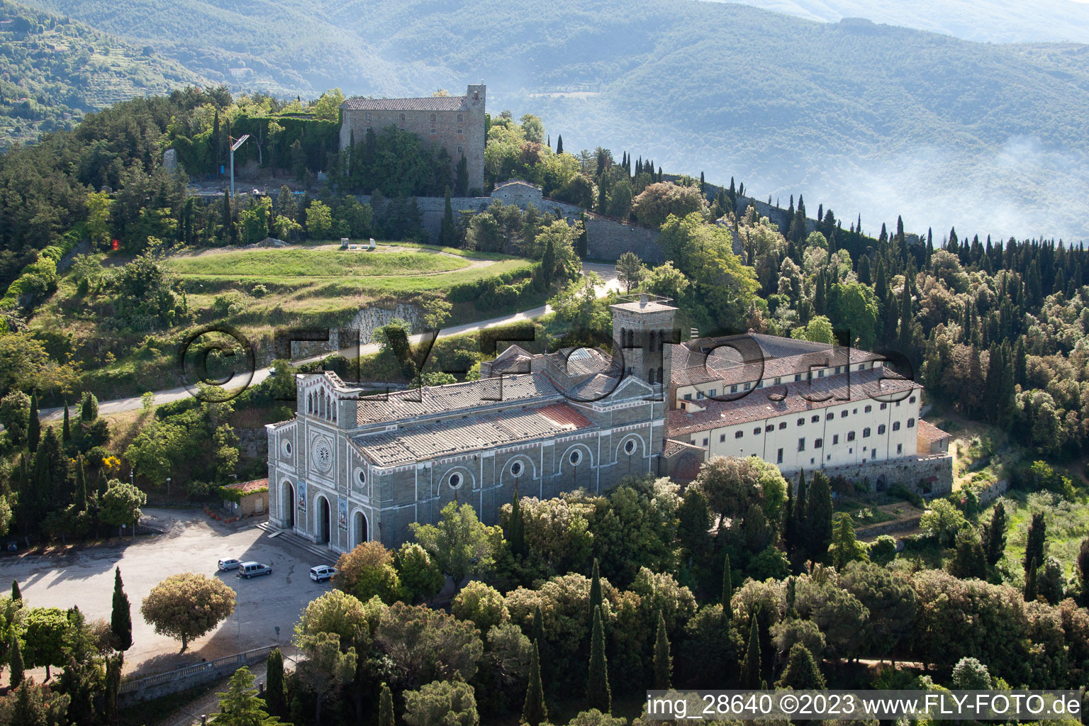 Luftbild von Cortona (Toscana), Italien