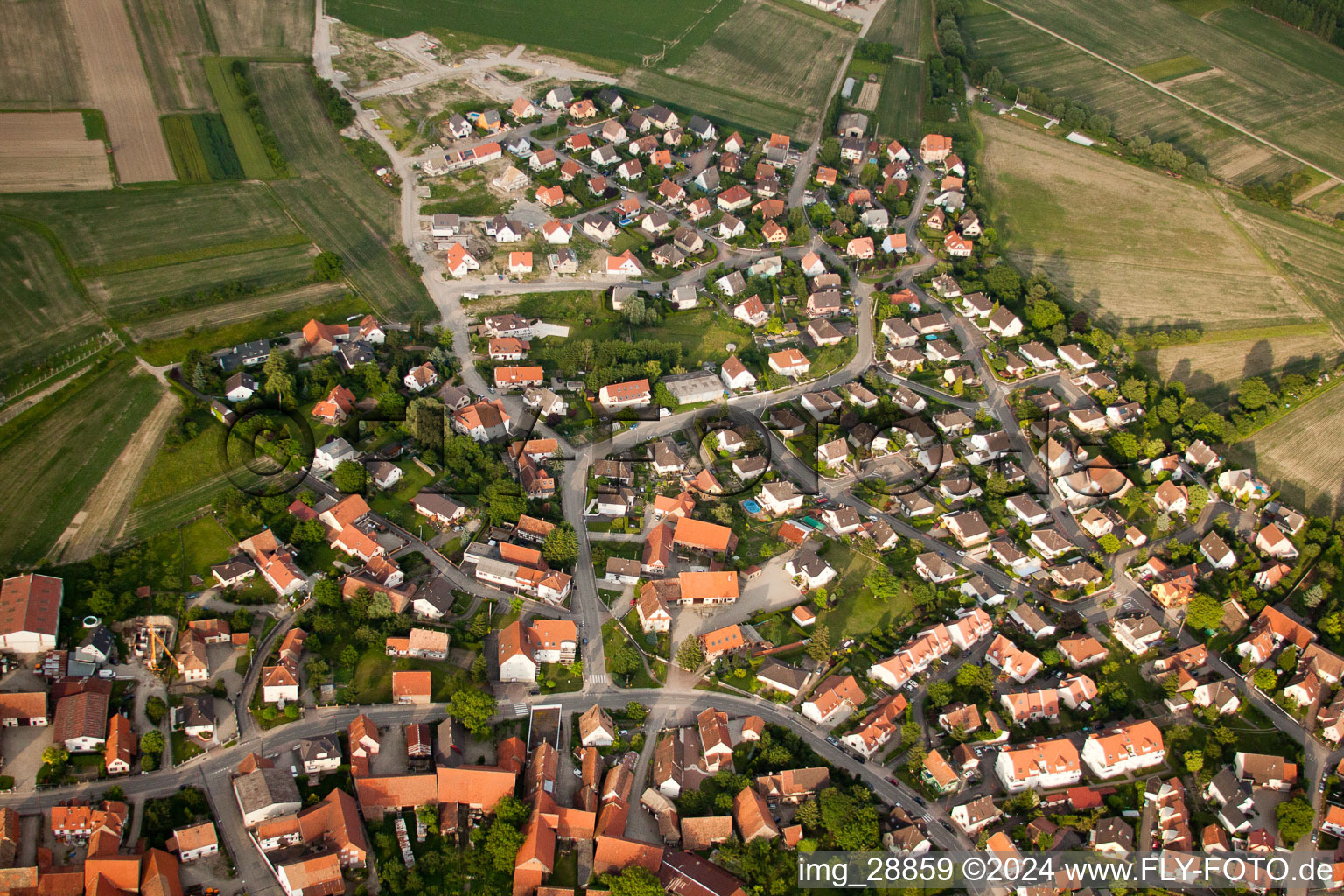 Siedlungsgebiet in Kilstett in Grand Est im Bundesland Bas-Rhin, Frankreich