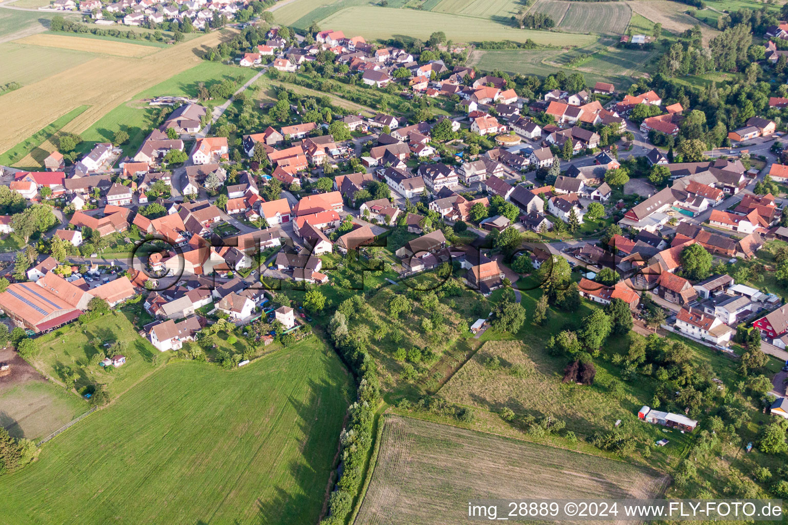 Luftbild von Dorf - Ansicht im Ortsteil Linx in Rheinau im Bundesland Baden-Württemberg, Deutschland