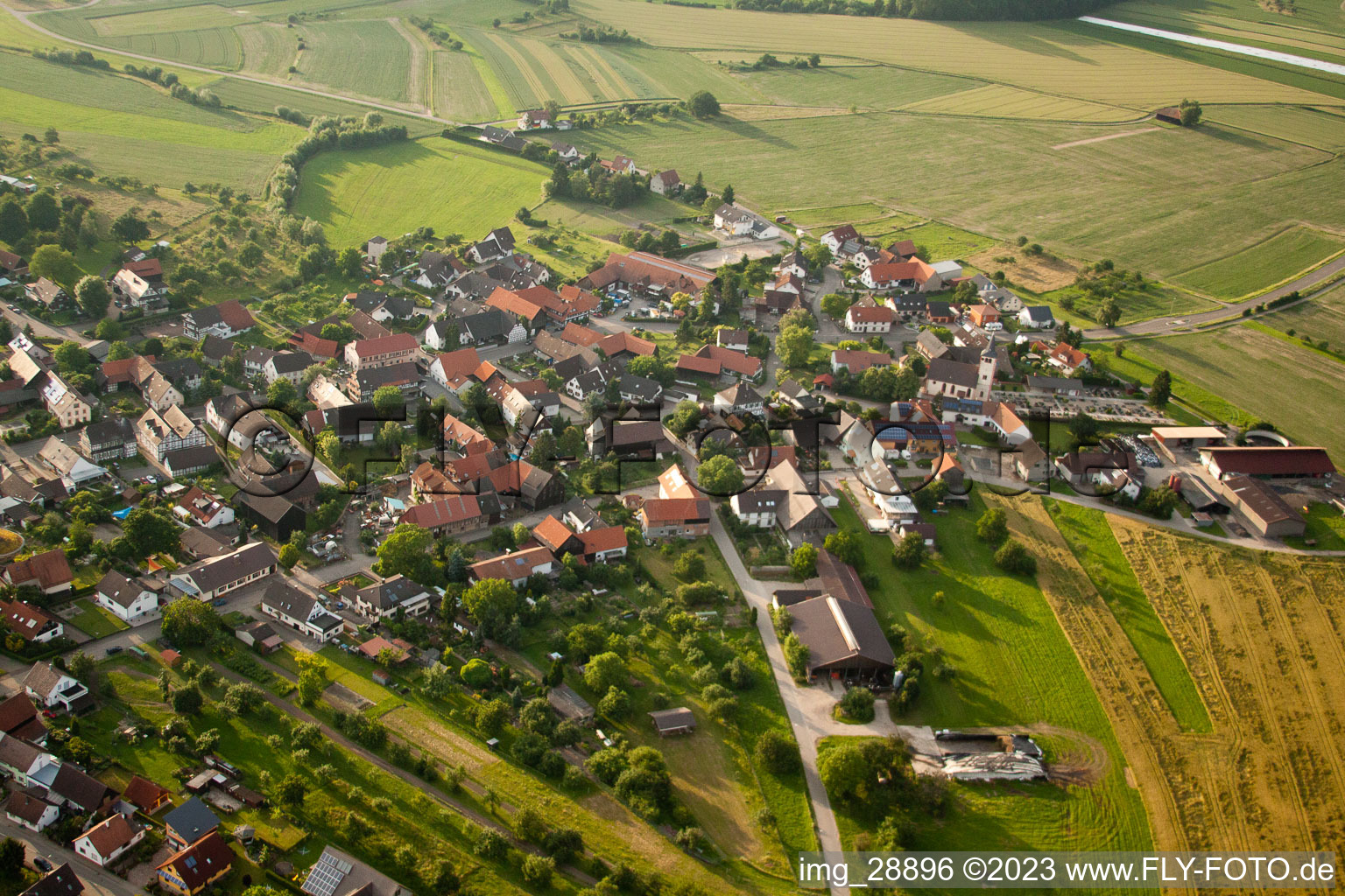 Ortsteil Linx in Rheinau im Bundesland Baden-Württemberg, Deutschland von oben