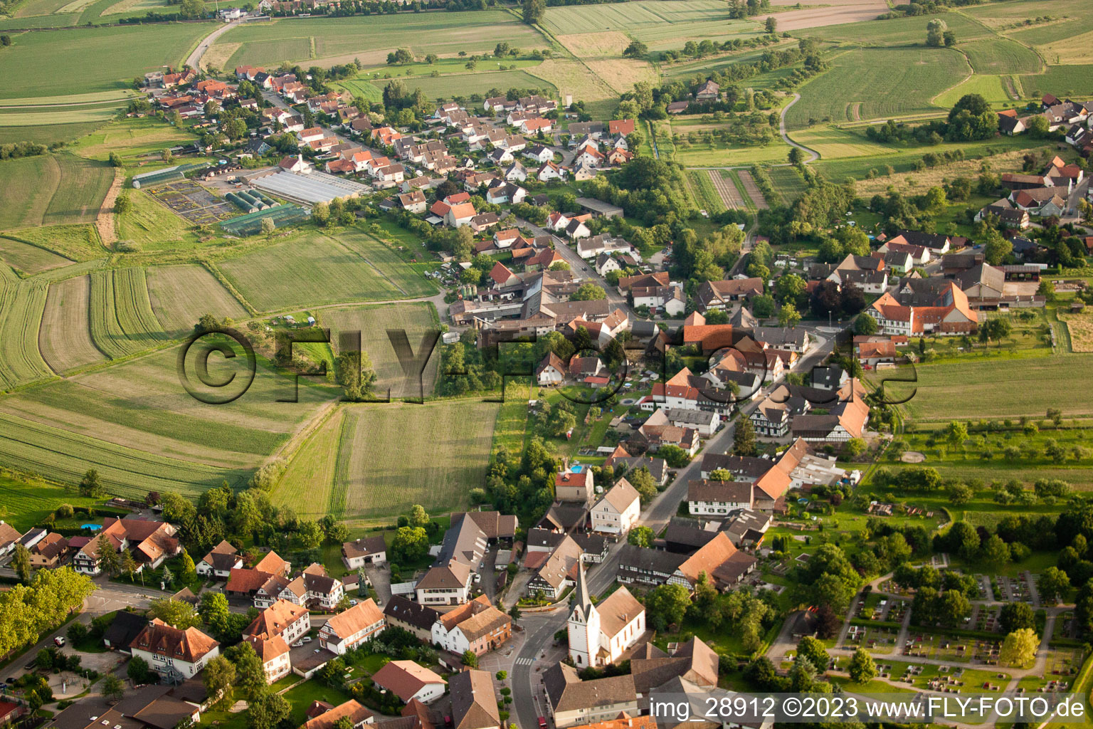 Legelshurst im Bundesland Baden-Württemberg, Deutschland aus der Luft betrachtet