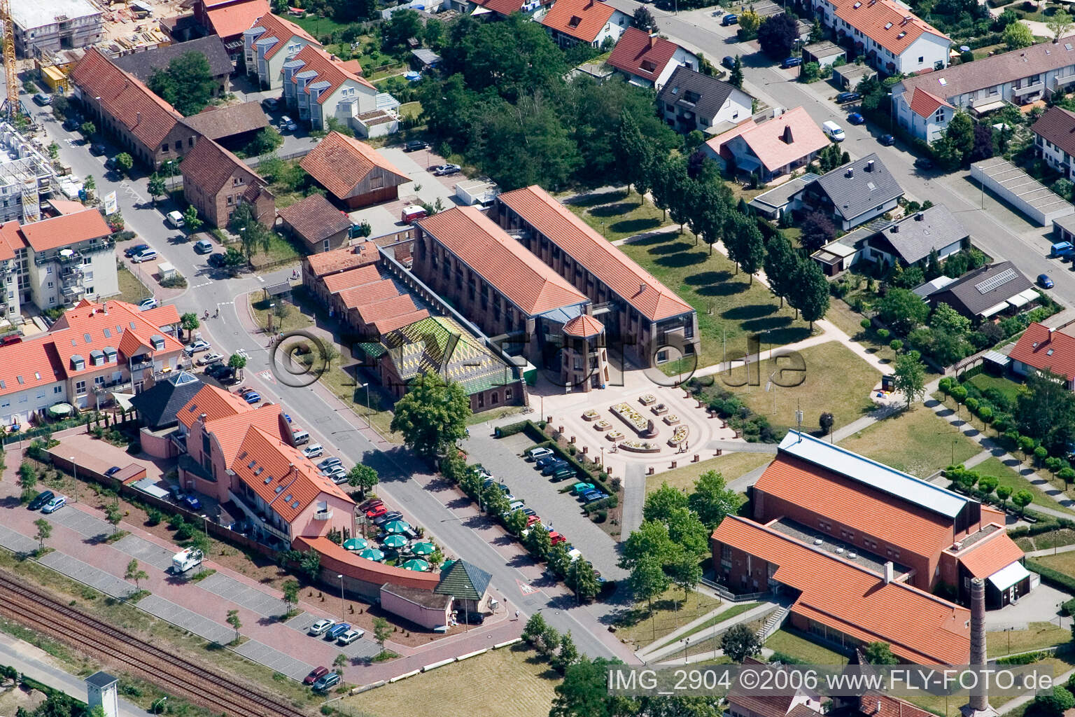 Luftaufnahme von Jockgrim, Ziegeleimuseum im Bundesland Rheinland-Pfalz, Deutschland