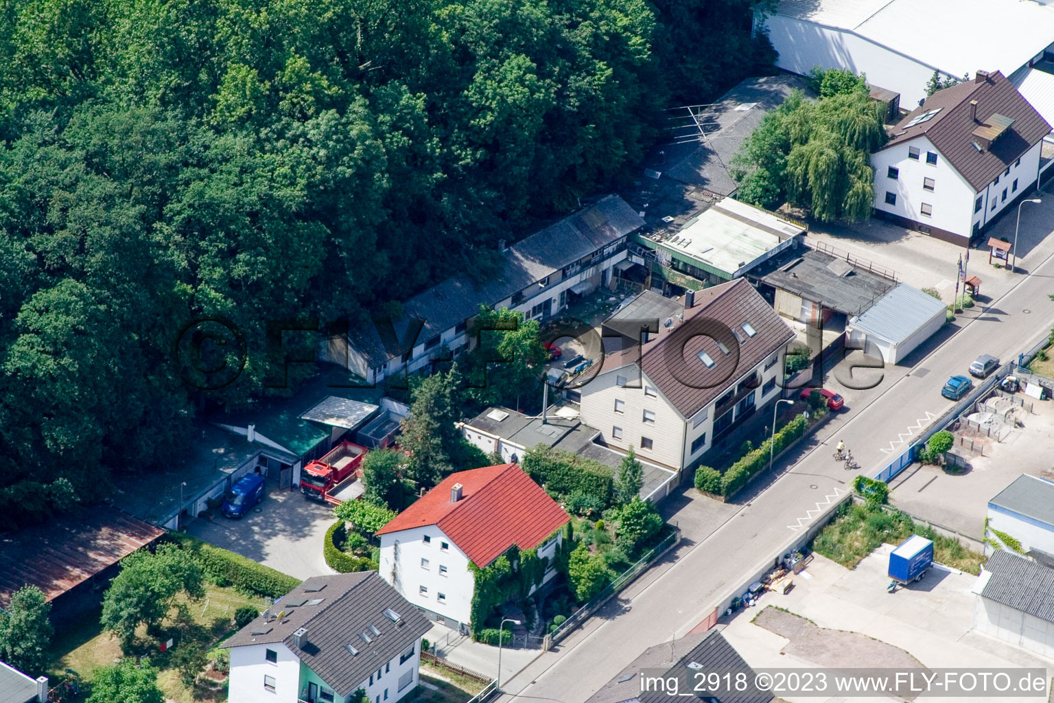 Drohnenbild von Kandel, Elsässerstr im Bundesland Rheinland-Pfalz, Deutschland