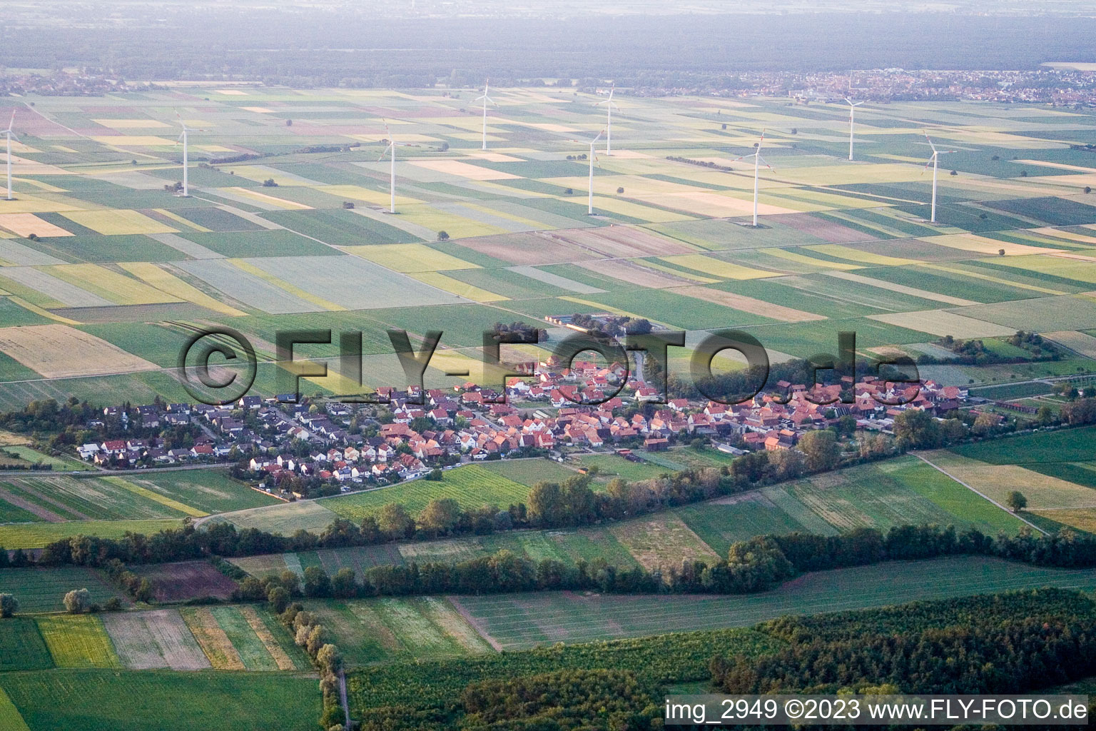 Luftbild von Herxheimweyher im Bundesland Rheinland-Pfalz, Deutschland
