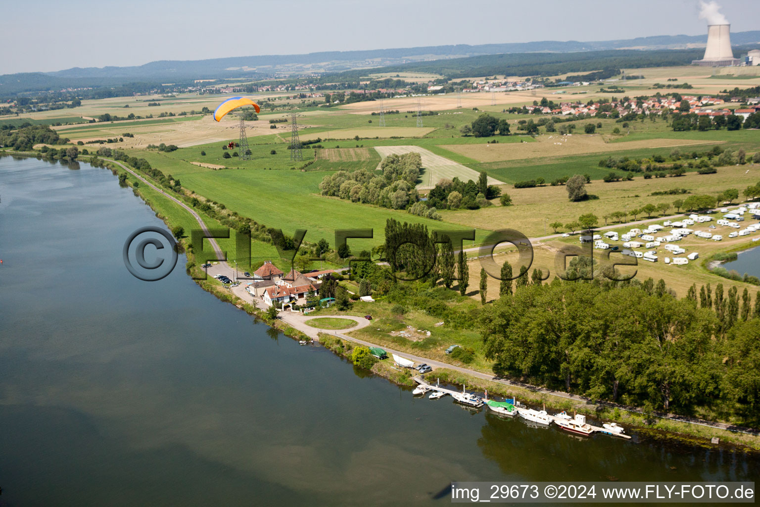 Moselfähranleger in Kœnigsmacker im Bundesland Moselle, Frankreich