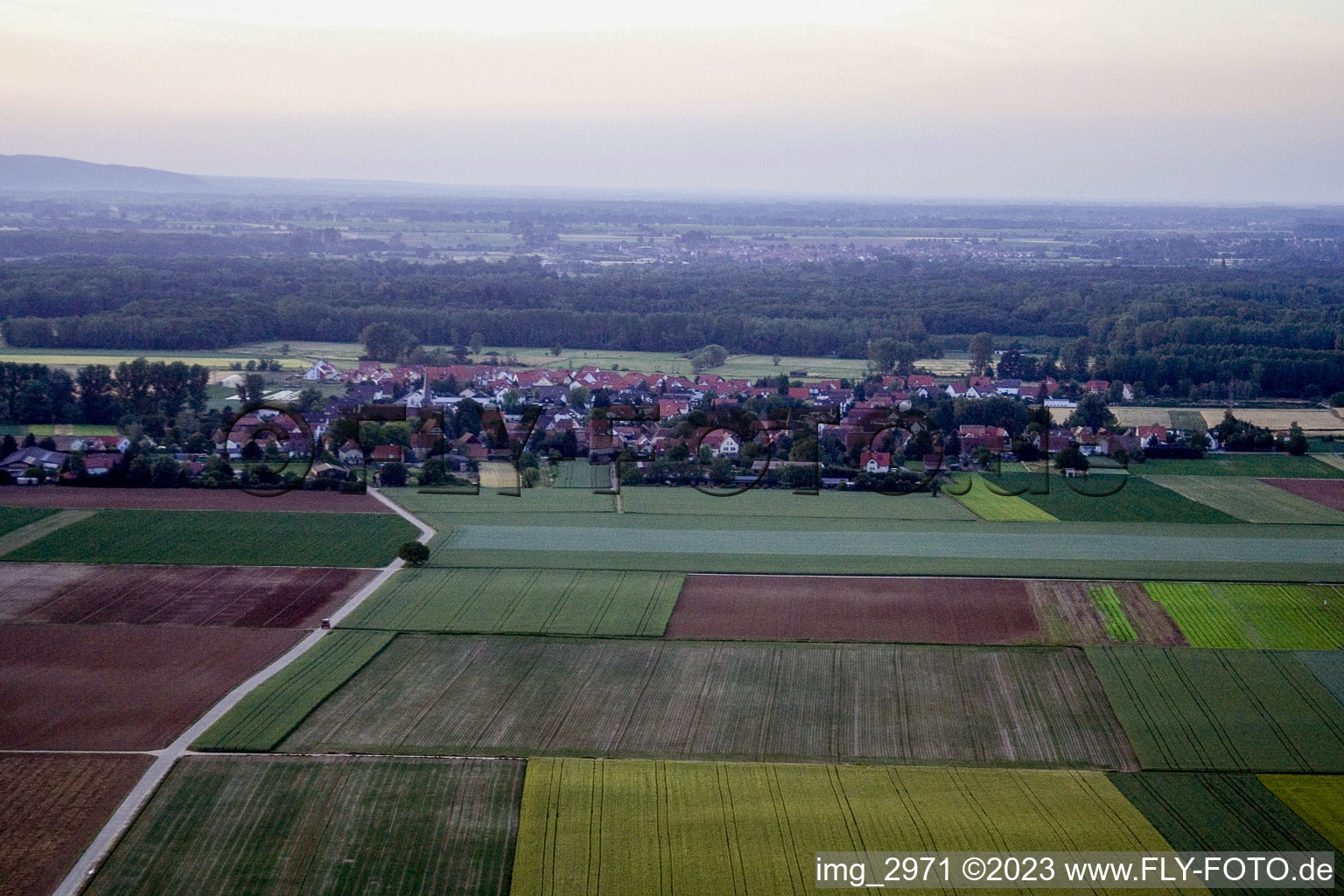 Knittelsheim im Bundesland Rheinland-Pfalz, Deutschland aus der Luft betrachtet
