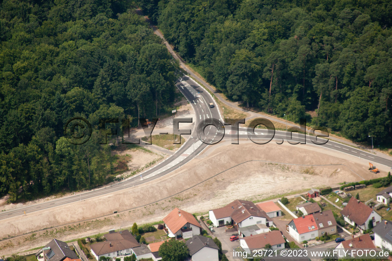 Jockgrim, Neubaugebiet West im Bundesland Rheinland-Pfalz, Deutschland von der Drohne aus gesehen