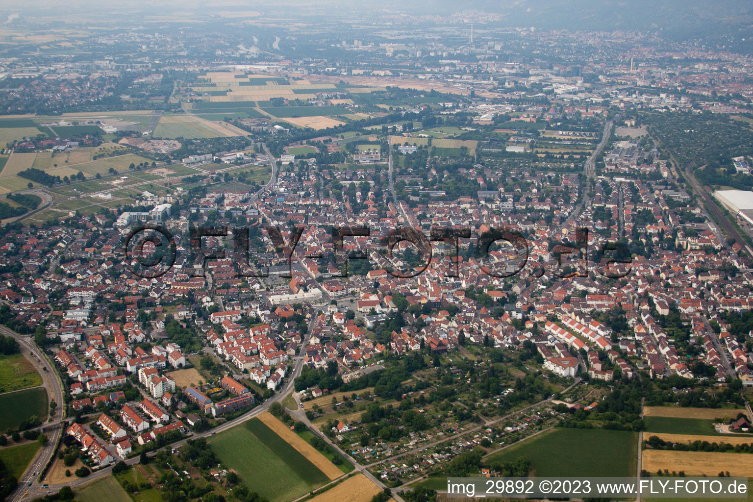 Ortsteil Kirchheim in Heidelberg im Bundesland Baden-Württemberg, Deutschland von oben