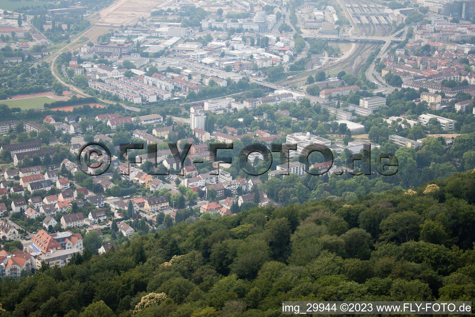 Luftbild von Ortsteil Alte Stadtgärtnerei in Heidelberg im Bundesland Baden-Württemberg, Deutschland