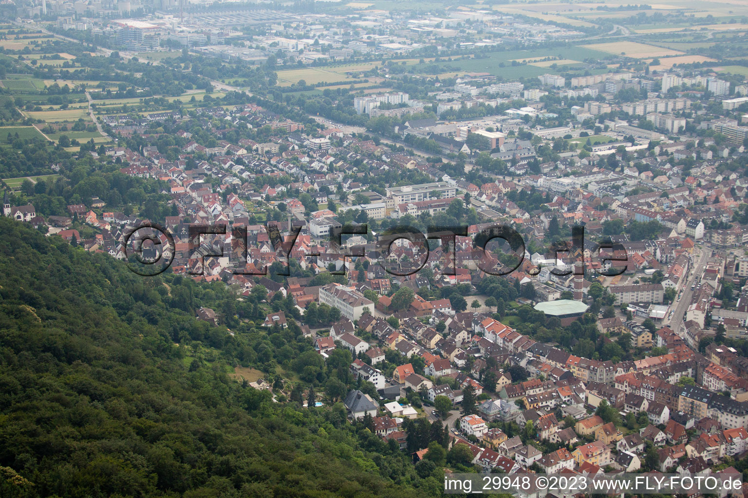 Drohnenbild von Ortsteil Rohrbach in Heidelberg im Bundesland Baden-Württemberg, Deutschland