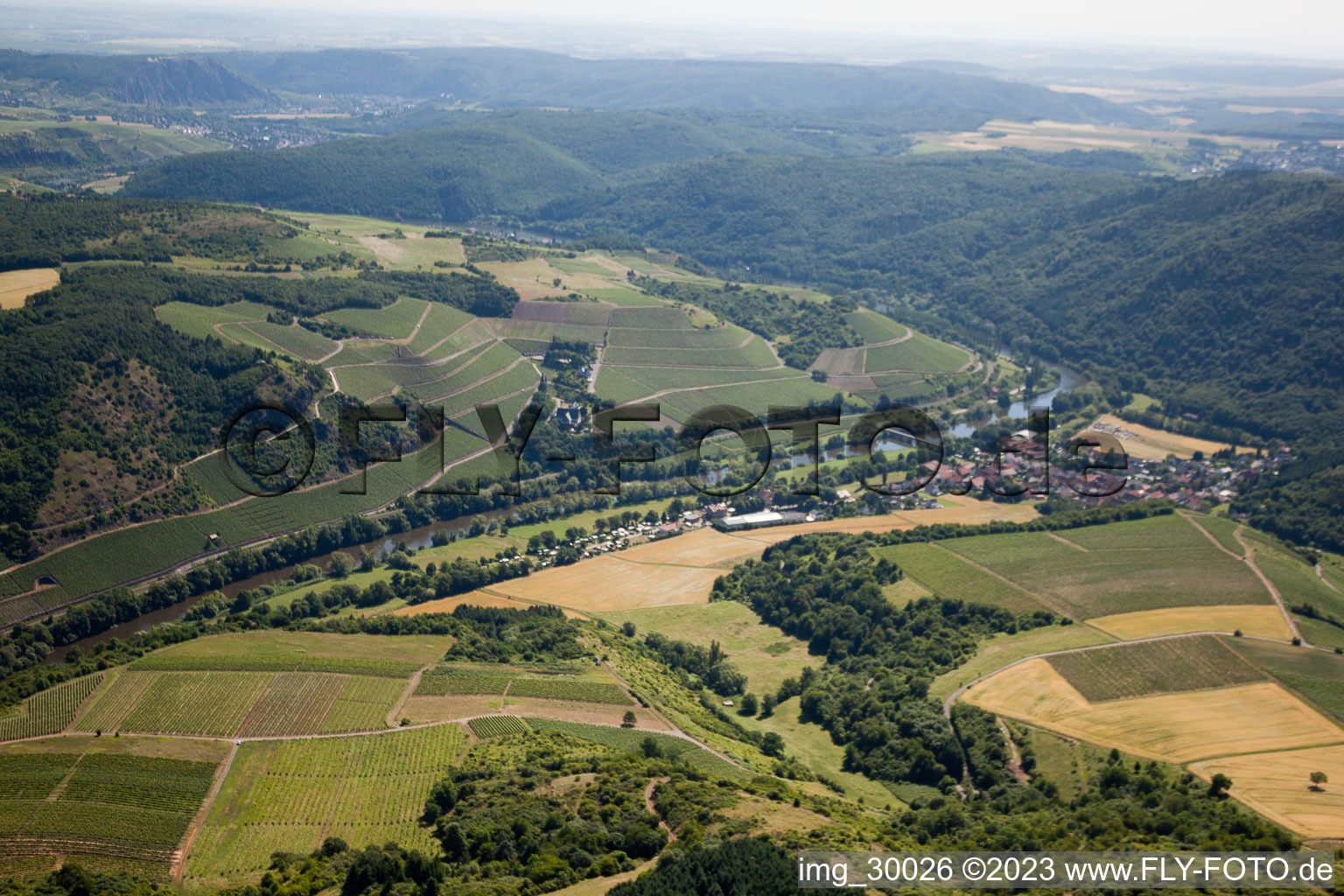 Luftaufnahme von Oberhausen an der Nahe im Bundesland Rheinland-Pfalz, Deutschland