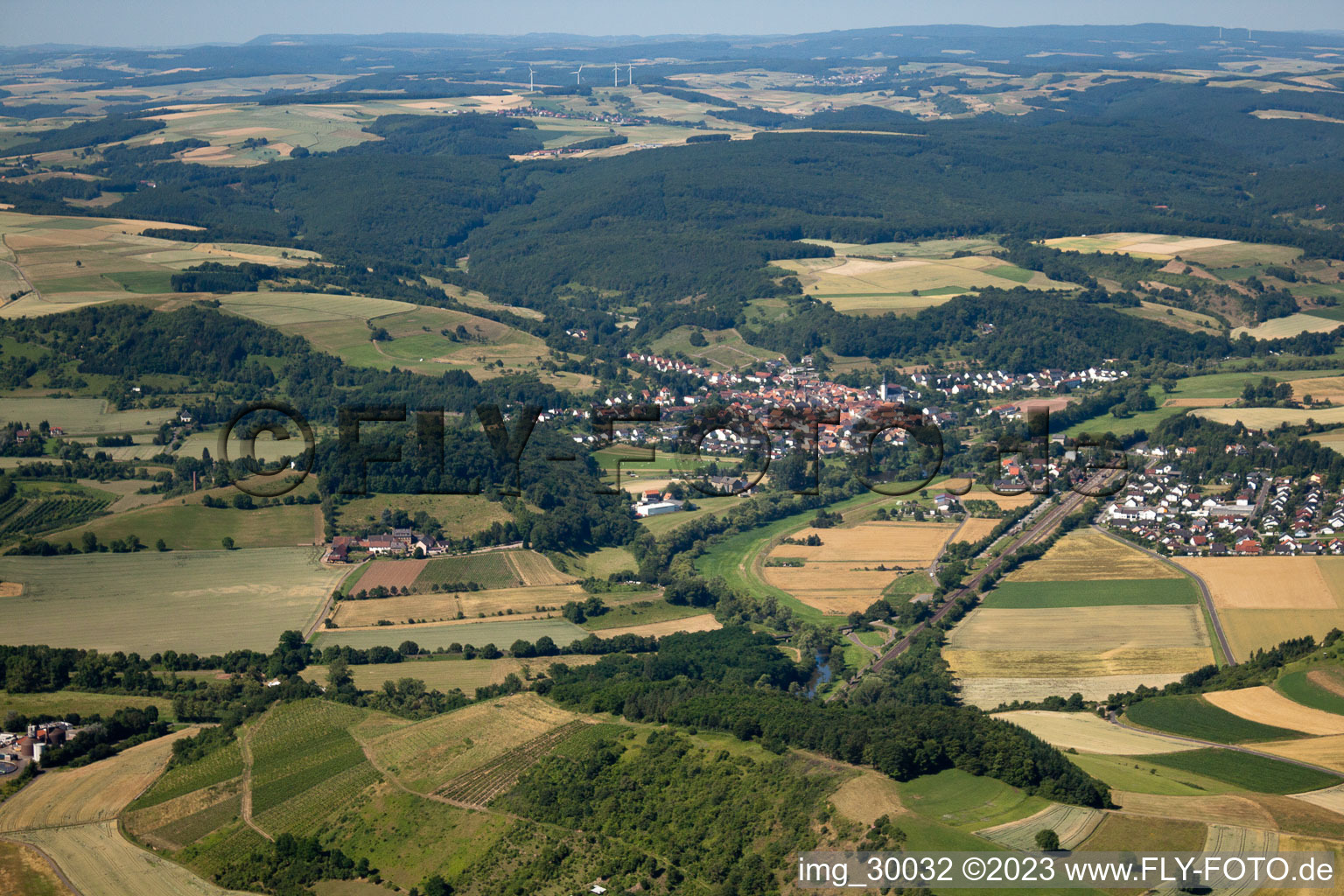 Schrägluftbild von Duchroth im Bundesland Rheinland-Pfalz, Deutschland