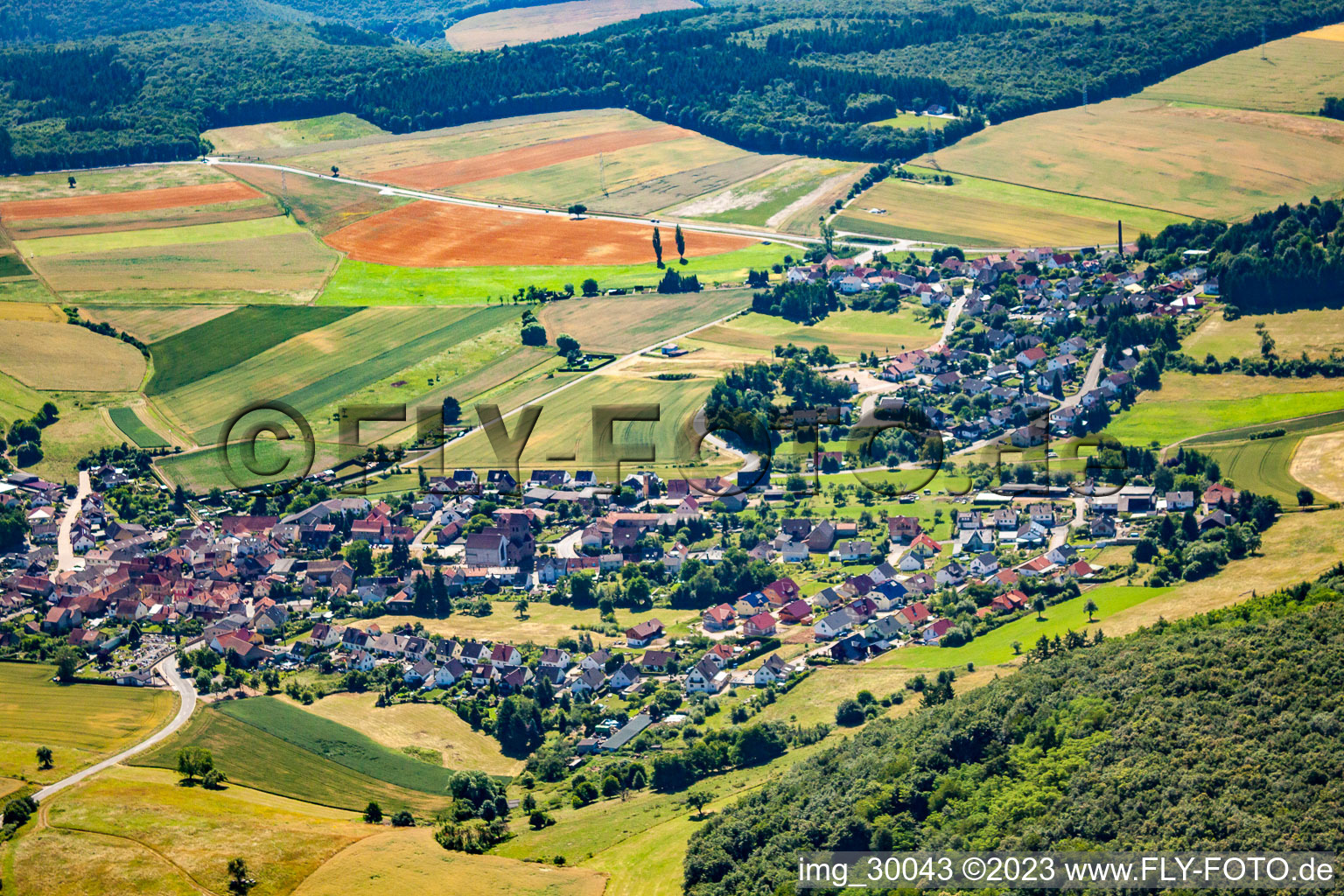 Luftbild von Hallgarten im Bundesland Rheinland-Pfalz, Deutschland