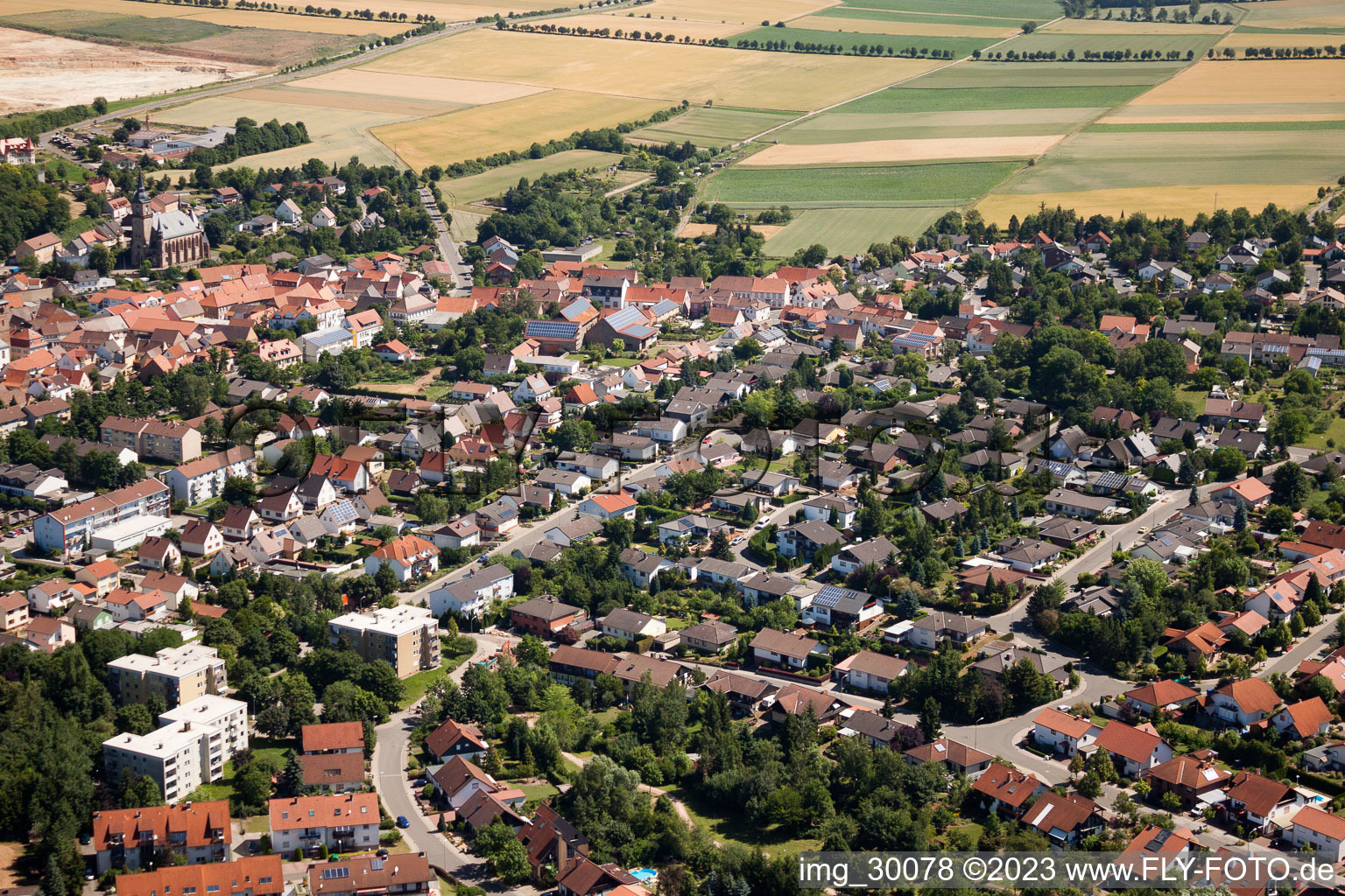 Göllheim im Bundesland Rheinland-Pfalz, Deutschland von oben gesehen