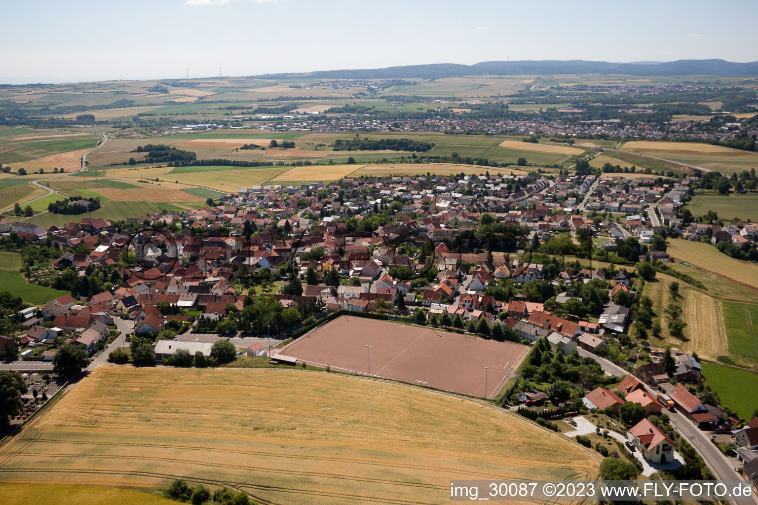 Kerzenheim im Bundesland Rheinland-Pfalz, Deutschland vom Flugzeug aus