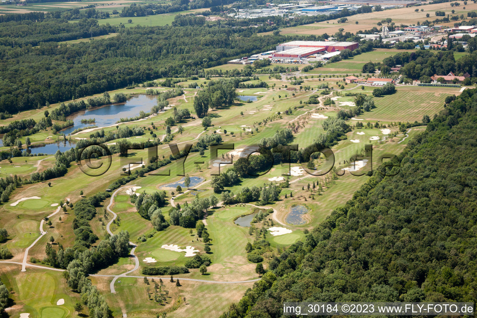 Essingen, Golfclub Dreihof im Bundesland Rheinland-Pfalz, Deutschland aus der Vogelperspektive