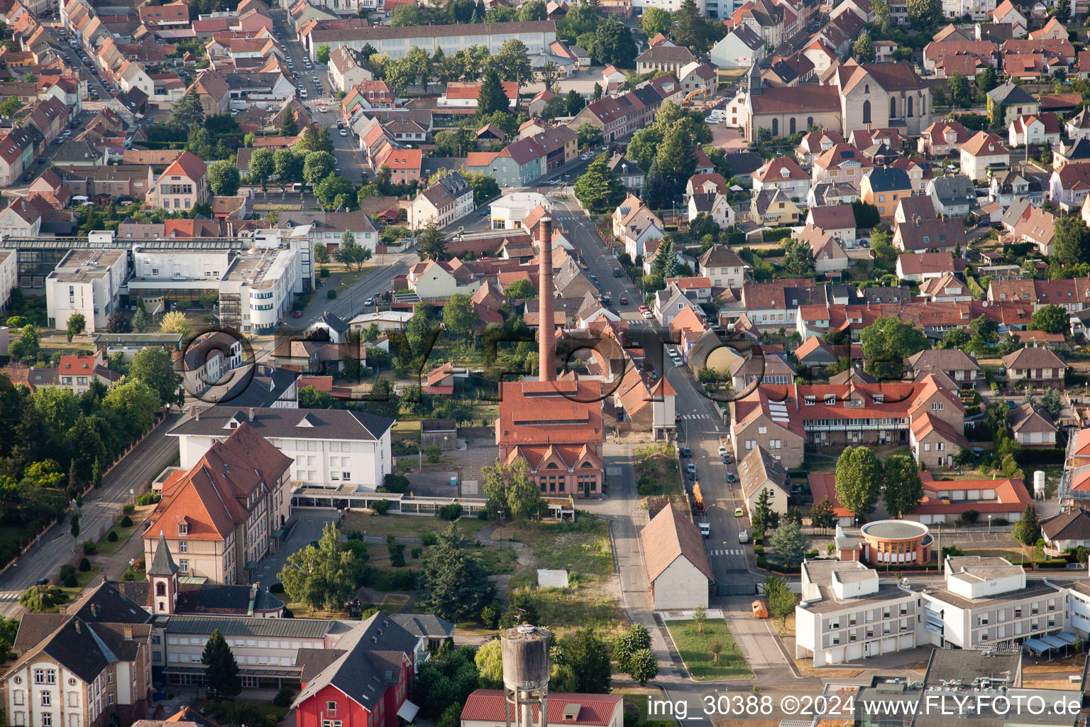 Luftbild von Bischwiller im Bundesland Bas-Rhin, Frankreich