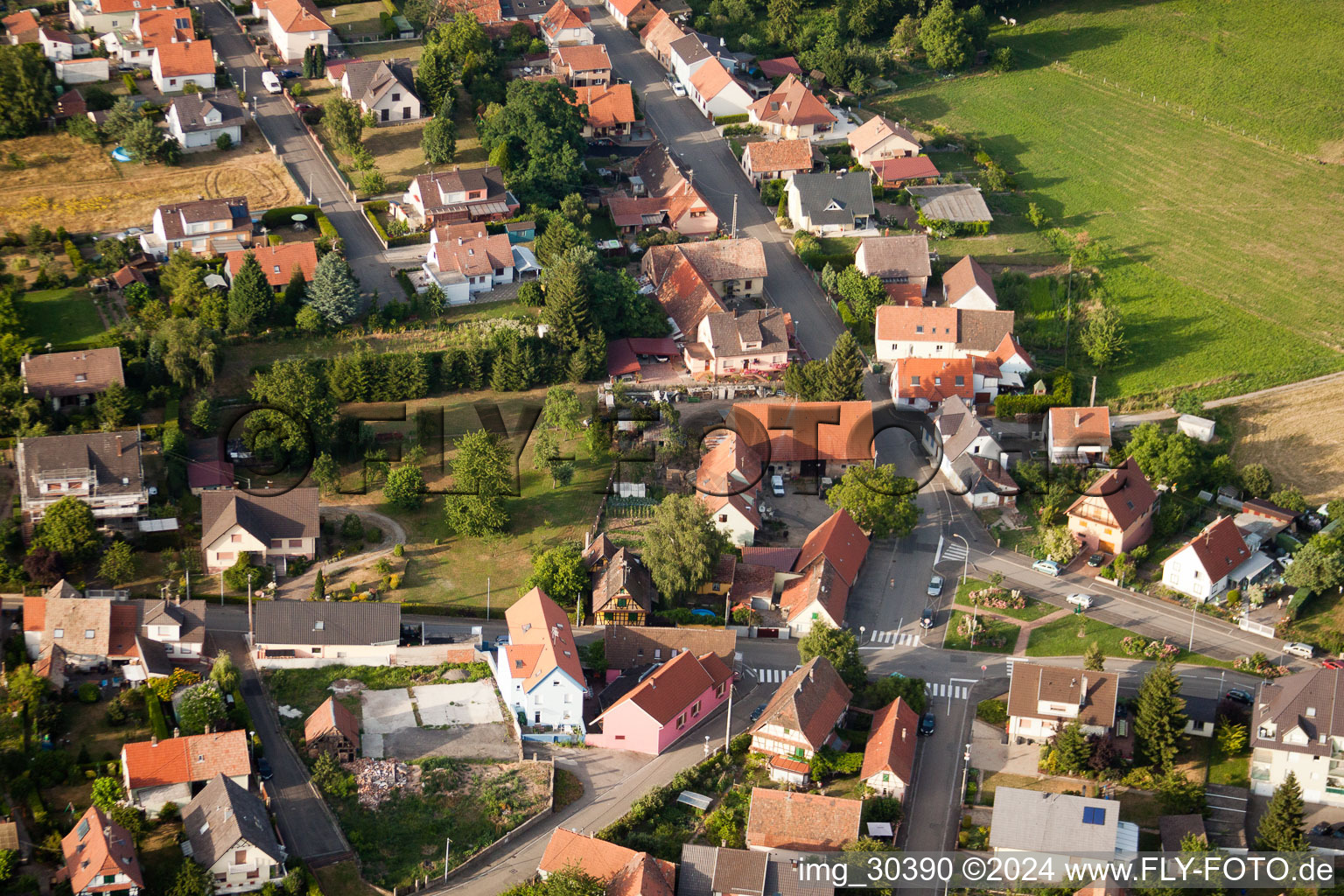 Schrägluftbild von Bischwiller im Bundesland Bas-Rhin, Frankreich