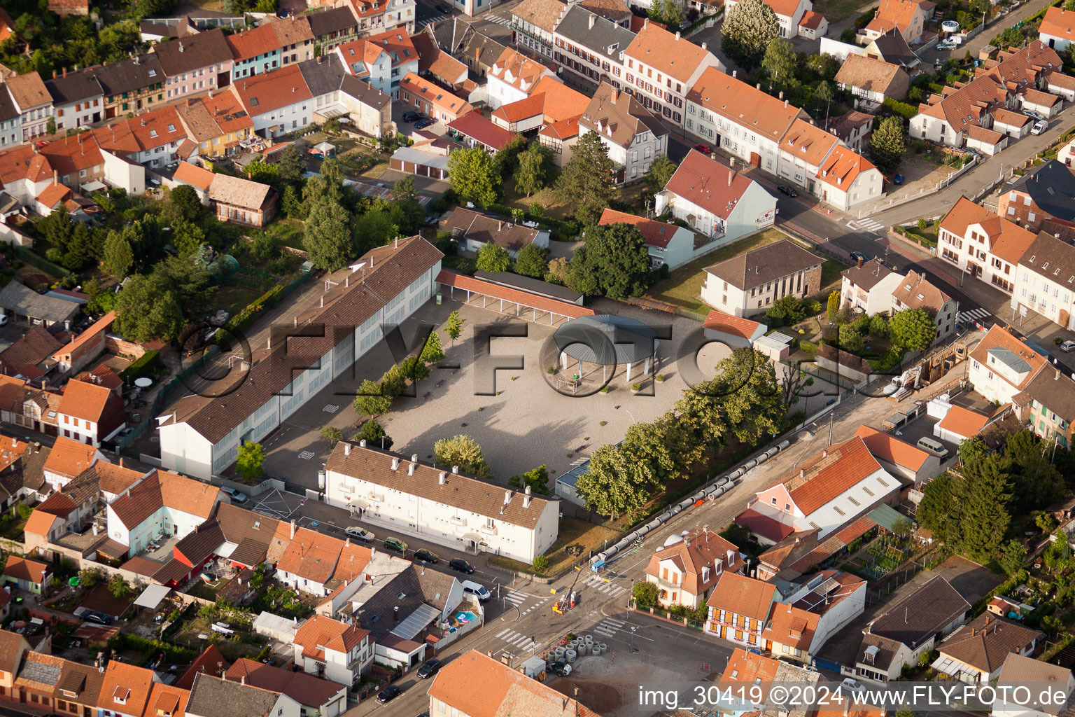 Bischwiller im Bundesland Bas-Rhin, Frankreich von oben